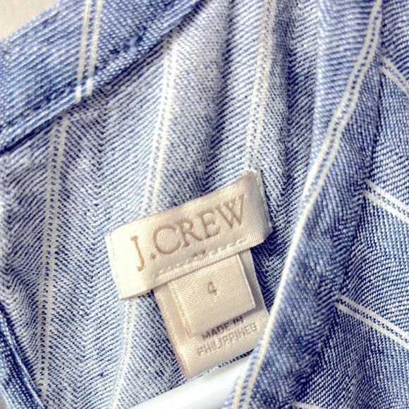 J. Crew Blue chevron peak a boo back and White Striped Midi Dress - Picture 6 of 15